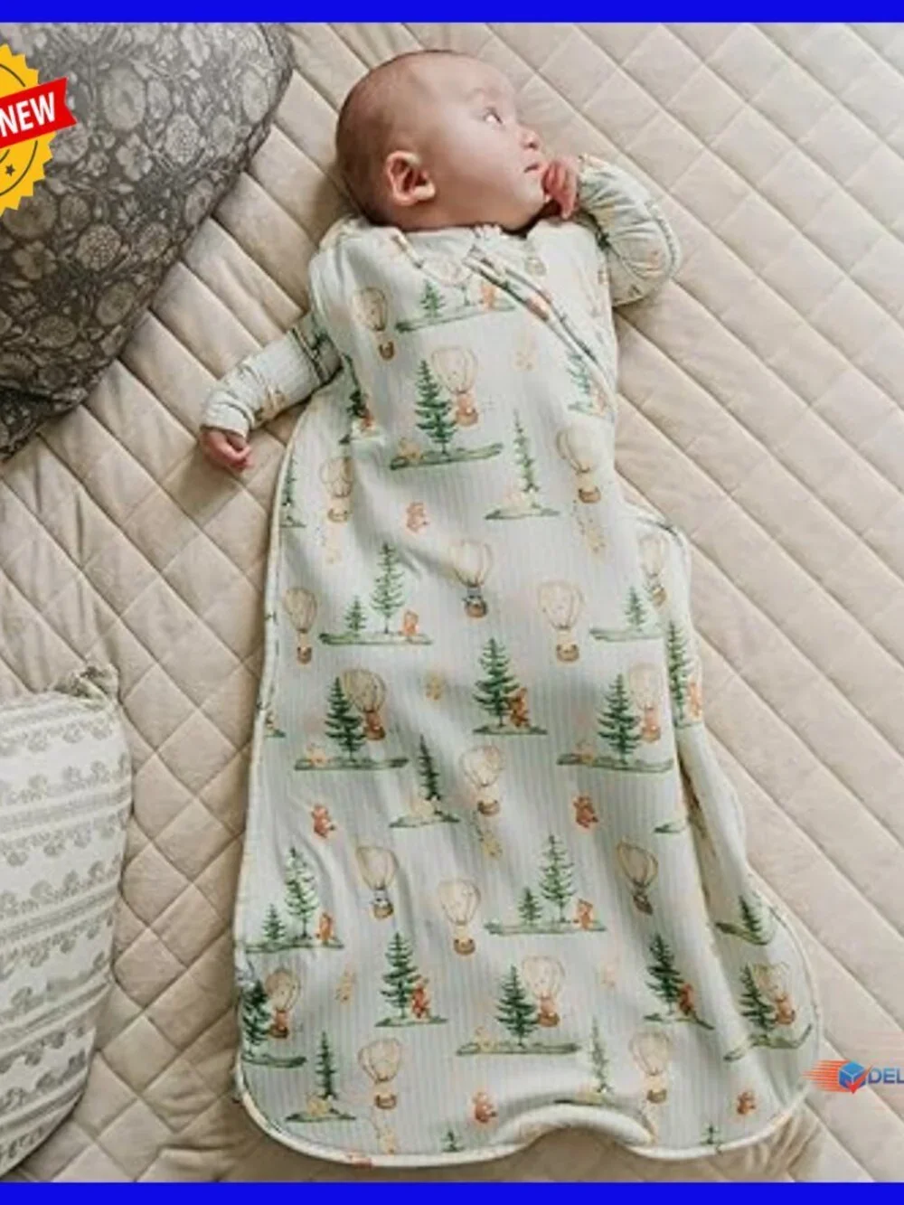 Bamboo Sleep Bag 0-6mo 1.5 TOG Sleeveless Stretch Fabric